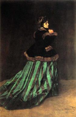 「緑衣の女性」クロード・モネ　壁紙・画像