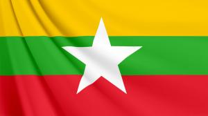 ミャンマーの国旗　壁紙・画像