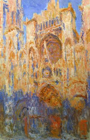 ルーアン大聖堂 （夕日）　クロード・モネ壁紙・画像