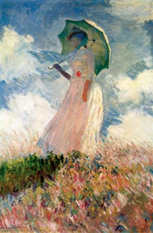 日傘をさす女性　クロード・モネ壁紙・画像