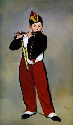 笛を吹く少年　壁紙・画像