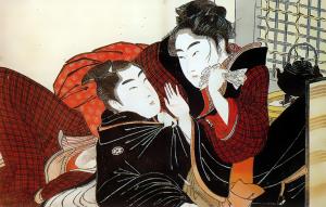 喜多川歌麿：「枕の詩」のシーン　壁紙・画像
