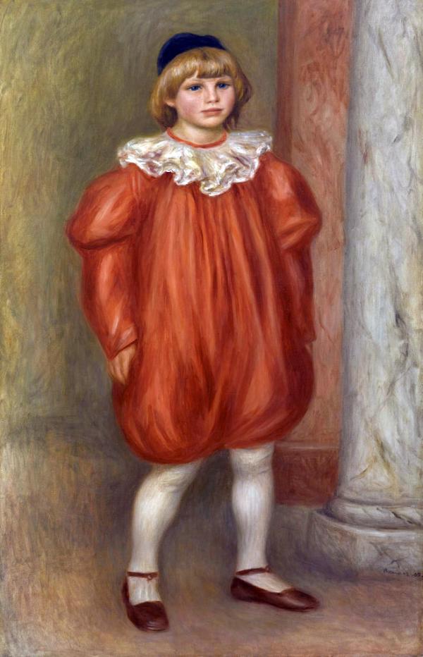 「ピエロ姿のクロード・ルノワール」ピエール＝オーギュスト・ルノワール　壁紙・画像