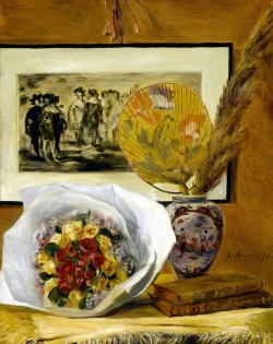 「花束のある静物」ピエール＝オーギュスト・ルノワール　壁紙・画像